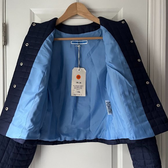 NWT Eley Kishimoto Quilted Jacket, Balloon Sleeves, Navy, Women's UK 10, US 6 - Picture 5 of 16